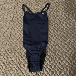 Adidas One Piece Navy Swimsuit. Infinitex+, Solid Vortex Back, AWX8611. NWT
